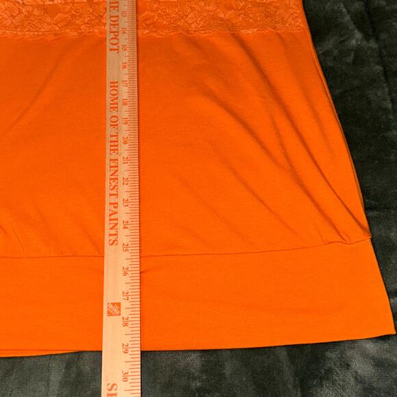 Y2K Wildcat Halter Dress Neon Orange Women's Size M/L Lace Trim Boho Preppy - Picture 5 of 7